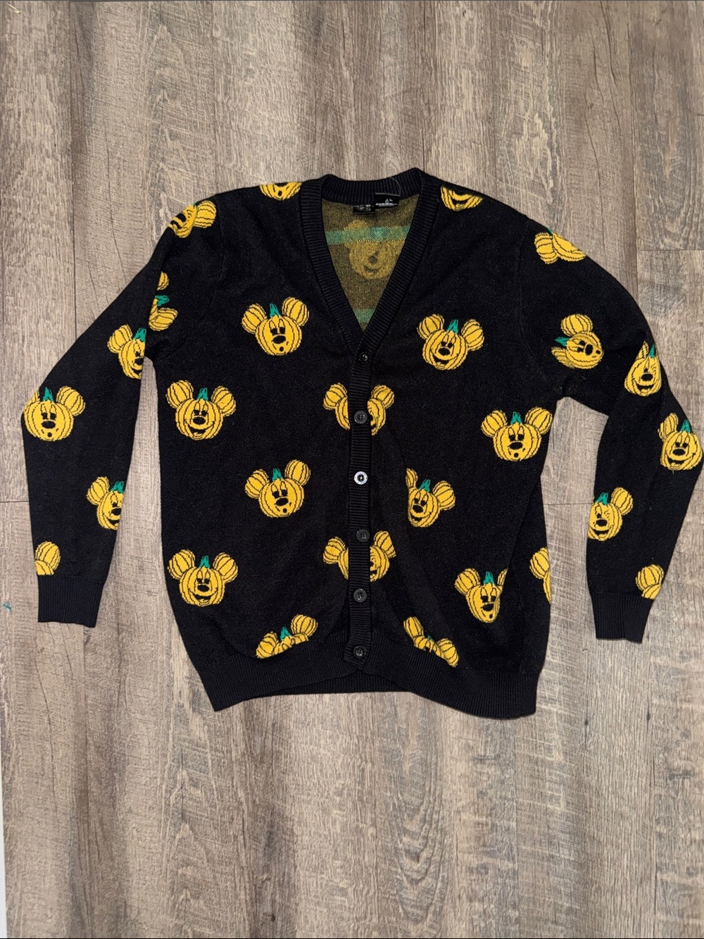 Disney Black Cardigan with Mickey Pumpkin